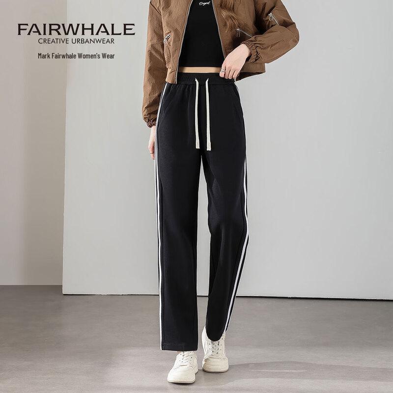 Mark Fairwhale Women s Three-Stripe Casual Straight-Leg Pants L