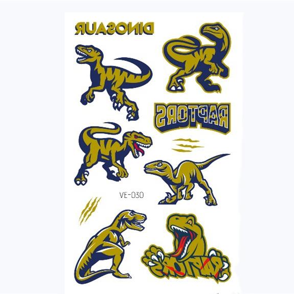 Dinosaur Tattoo Stickers Cartoon Bronzing Fake Temporary Tattoo Stickers for Kids Boy Girl Face Arm Body Art Stickers Toys