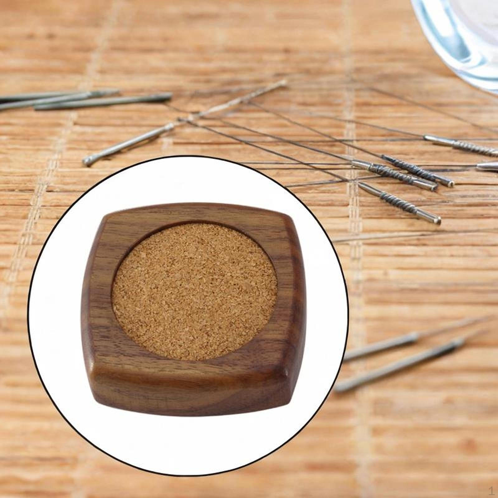 

Деревянная игольница, подушечка для булавок, швейный инструмент для хранения, легко носить с собой, практичные аксессуары, шило Brown