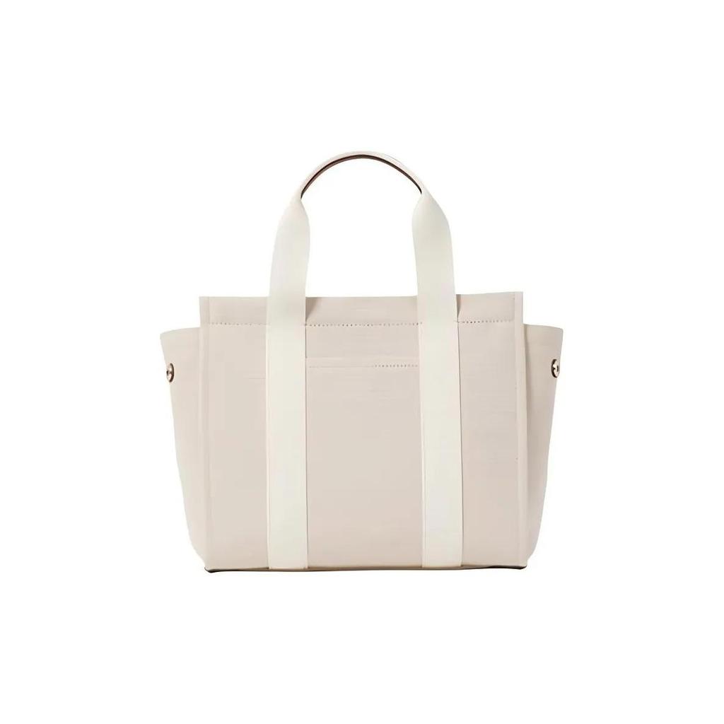 Kate Spade PLENTY Detachable Strap Letter Print Fabric Tote Bag Shopping Tote Shoulder Handbag Small Women's Natural