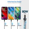 80W 5A Type-C PD3.0 & QC4.0 Fast Car Charger, Fully Compatible, Smart Charging