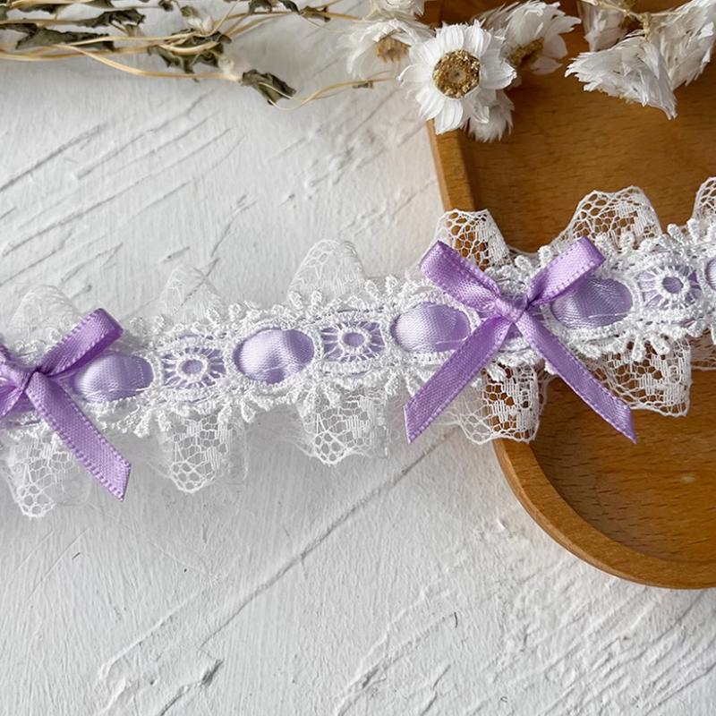1m Bow Lace DIY Material Trim Ribbon Clothing Accessories Sewing Edges Applique Collar Neckline Edge 3.8cm Wide