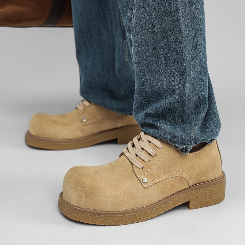 Mickey round head new casual platform heightening Martin boots big head derby shoes British retro tooling shoes