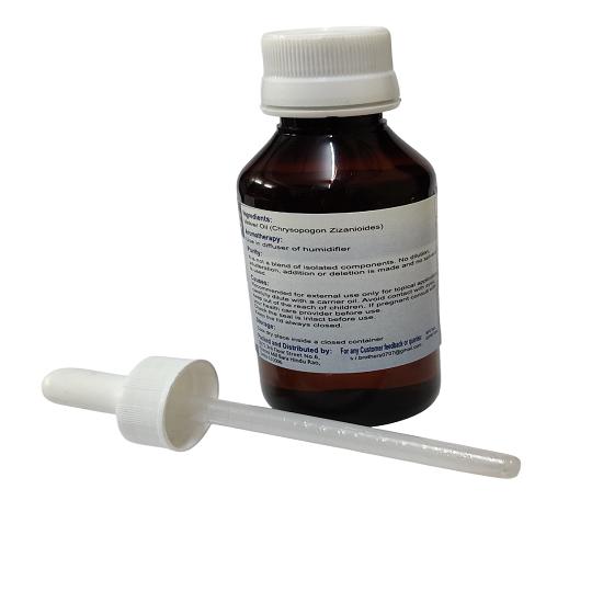 S.R Brothers Vetiver (Chrysopogon Zizanioides) Pure & Natural Therapeutic Grade Essential Oil Plastic with Dropper