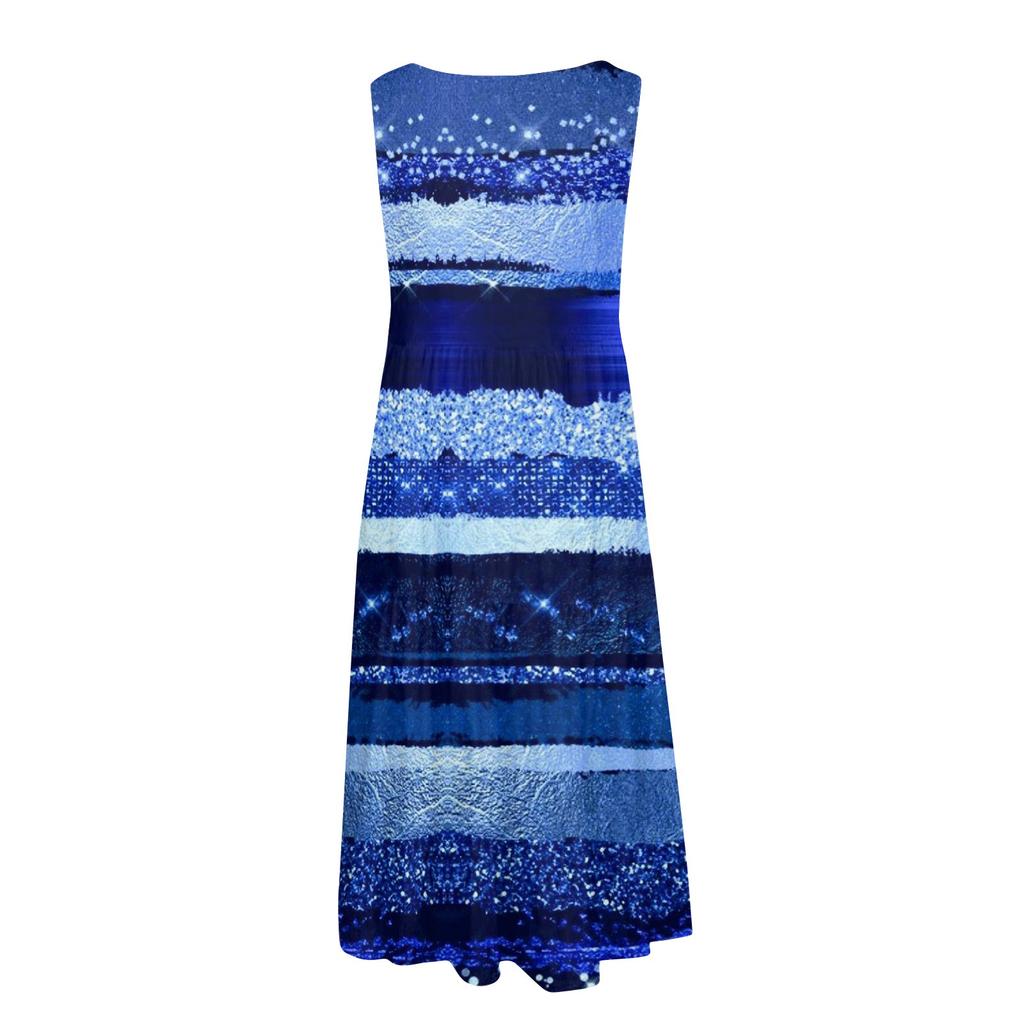 Women's Dress Cute Sleeveless Casual Print Slip Beach Skirt Sundress