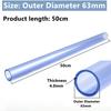1 Stück Außendurchmesser 16~110mm PVC-U Transparent Blau Rohr Aquarium Fischbecken Schlauch Garten Bewässerung Bewässerungszubehör 50cm Lang