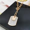 Rose Gold-Plated Titanium Steel Square Pendant Necklace for Women