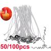 50 szt./zestaw 40 Nitek Knoty do Świec Rdzeń z Wosku Sojowego Rdzeń Tkany Bawełniany Knoty do Lampy Naftowej Linia Woskowa Knoty do DIY Robienia Świec 8/10/15 20CM