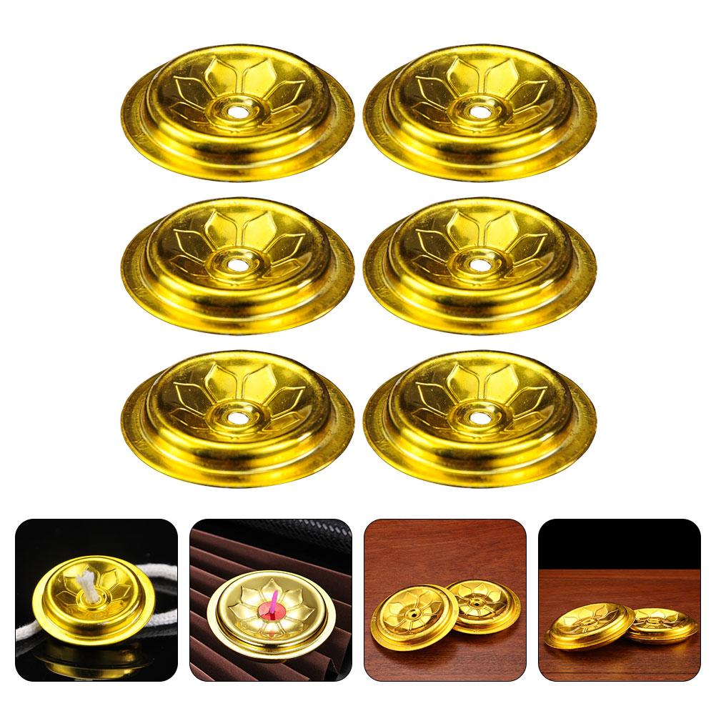 9 Pcs Oil Float Exquisite Wick Floating Holders Buddha Lamp Glass Fuel Enshrine Accessories Supplies Aluminum