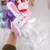 Pulling Rabbit Keyring Key Chain Pulling Rabbit Plush Toy Plush Rabbit Keychain Stuffed Animal Toys