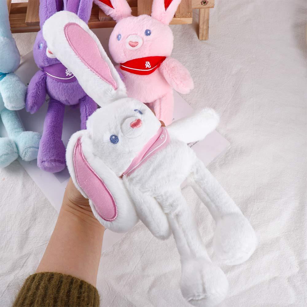 Pulling Rabbit Keyring Key Chain Pulling Rabbit Plush Toy Plush Rabbit Keychain Stuffed Animal Toys
