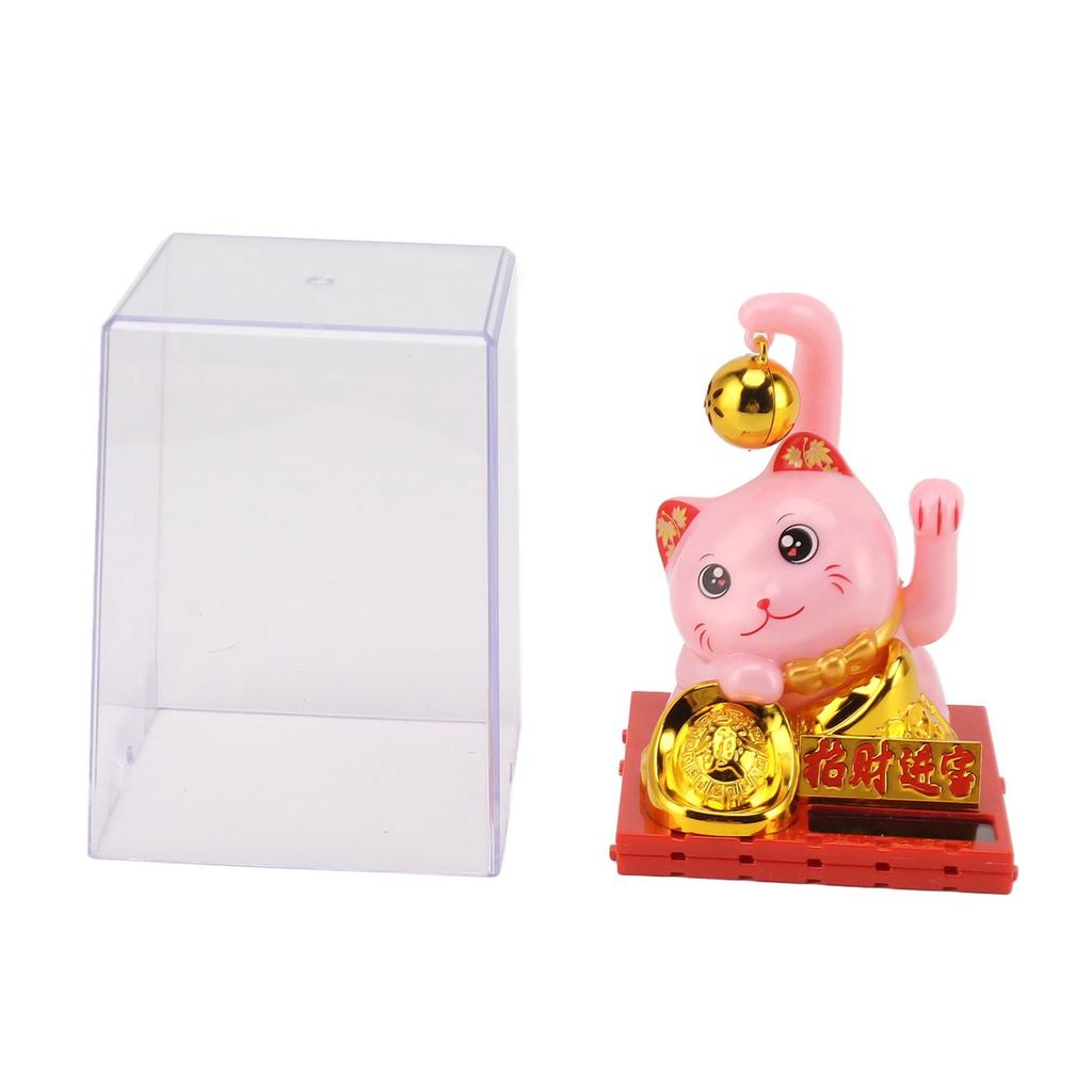 Arm Waving Fortune Cat Solar Powered Light Induction Lucky Cat Decoration for Desks Windows Car