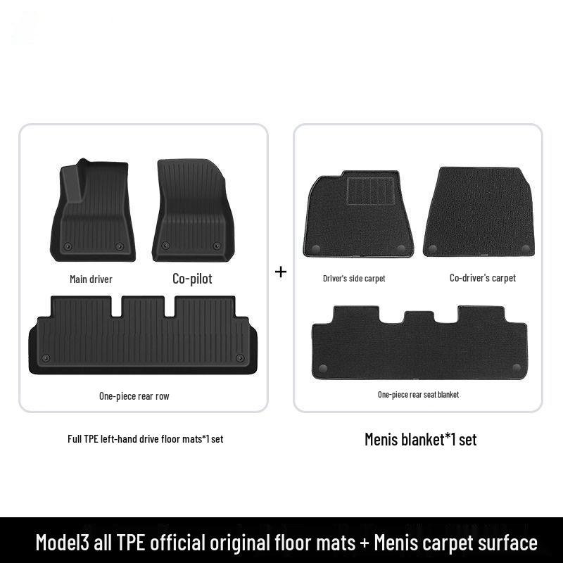 New Tesla Model 3Y Full Coverage TPE Floor Mats for Car Modification