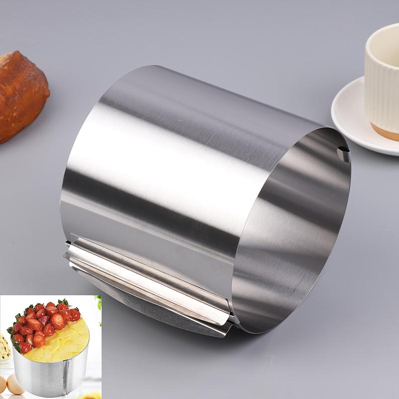 430 Stainless Steel Height 15Cm Retractable Mousse Ring Circle Mold Rustproof Adjustable With Scale Cake Rings For Baking
