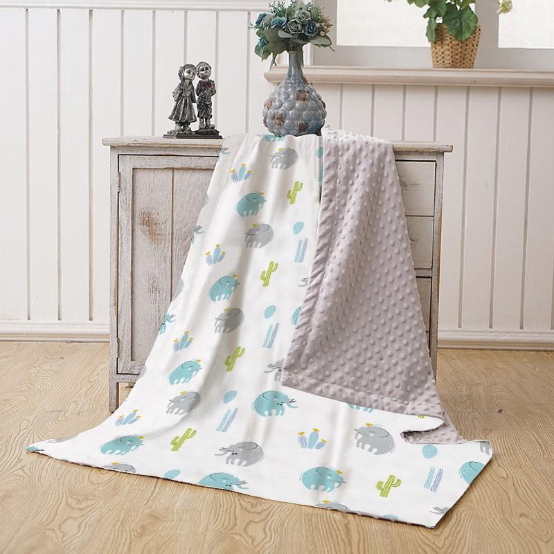 Soft Double-Layer Baby Blanket A-Grade Digital Print Cotton Feel Toddler Comfort Infants 1-3 Years