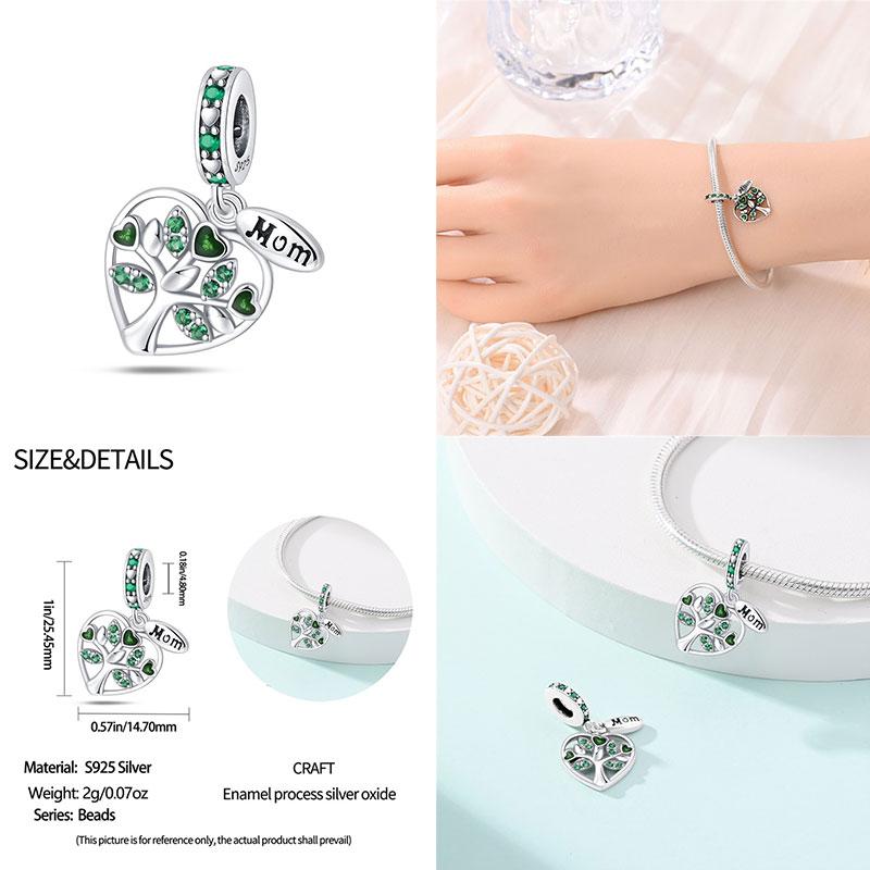 100% 925 Silver Heart Shaped Four Leaf Clover Ladybug Charms Fit Original 925 Women Bracelet DIY Jewelry Making Gift