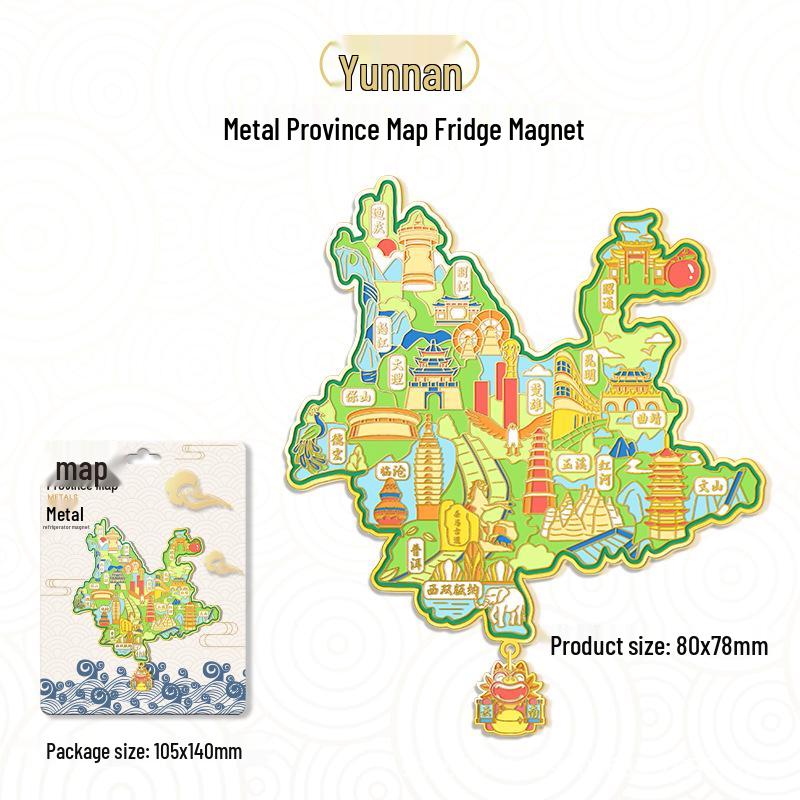 3D China Karte Anhänger Kühlschrankmagnet – Stadt Touristen Souvenir & Kulturelle Dekoration