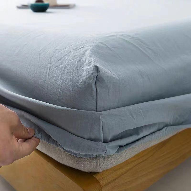 1PCS Sheet Pastoral Flower Fitted Sheet Non Slip Bedspread Washable Cotton With Elastic Band Mattress Cover (no Pillowcase)