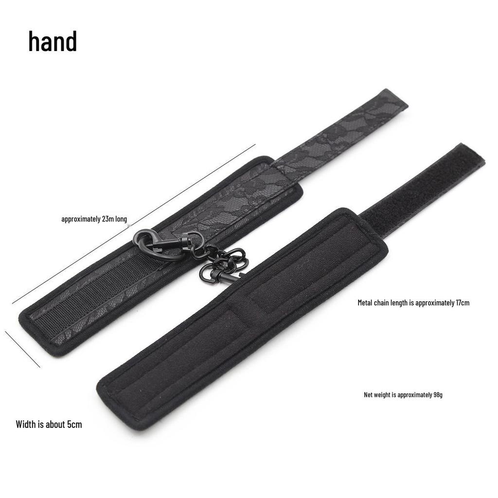 Leather Hand and Leg Cuffs with Lace Sponge - Comfortable Adult Sex Toy Bracelet