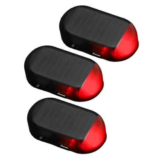 Car Interior Lights Solar Anti-Theft Warning Light Rechargeable Energy-Saving Car Snow Removal Device for SUV Sedan Off-Road