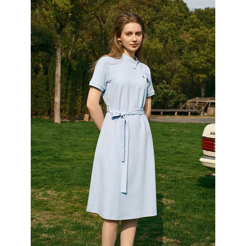 Navigare Women's 2025 Lapel Waist-Cinching Midi Dress