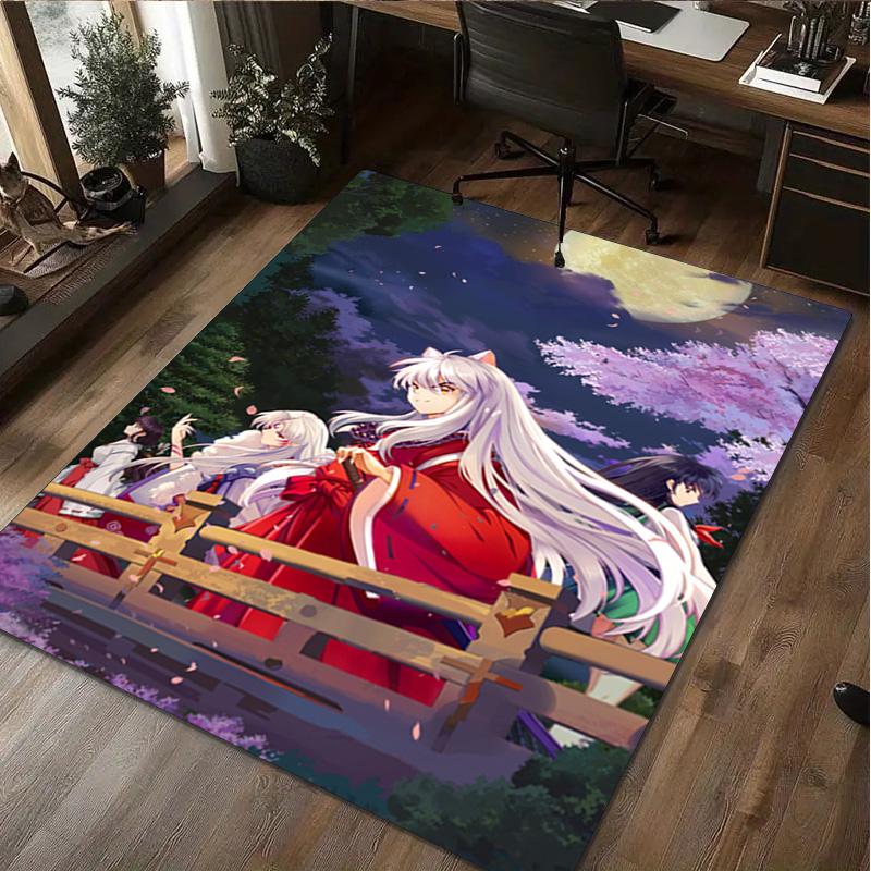 1Pc Inuyasha Print Rug - Home Decoration Carpet For Living Room Bedroom Flooring Computer Chair Area Rug