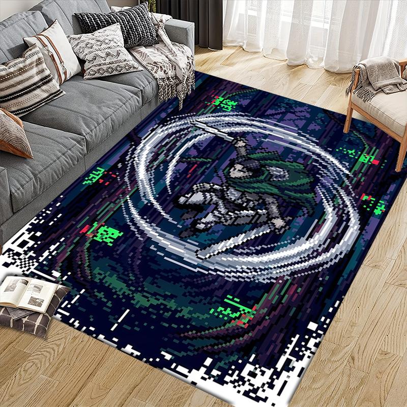 Levi Ackerman Home Sofa Decoration for Living Room & Bedroom, Non‑Slip Play Flannel Floor Mat for Game Room