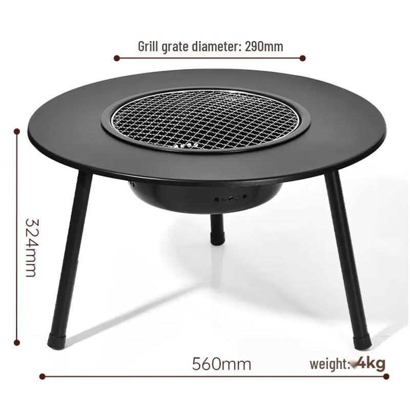 Portable Outdoor BBQ & Tea Table with Fire Pit