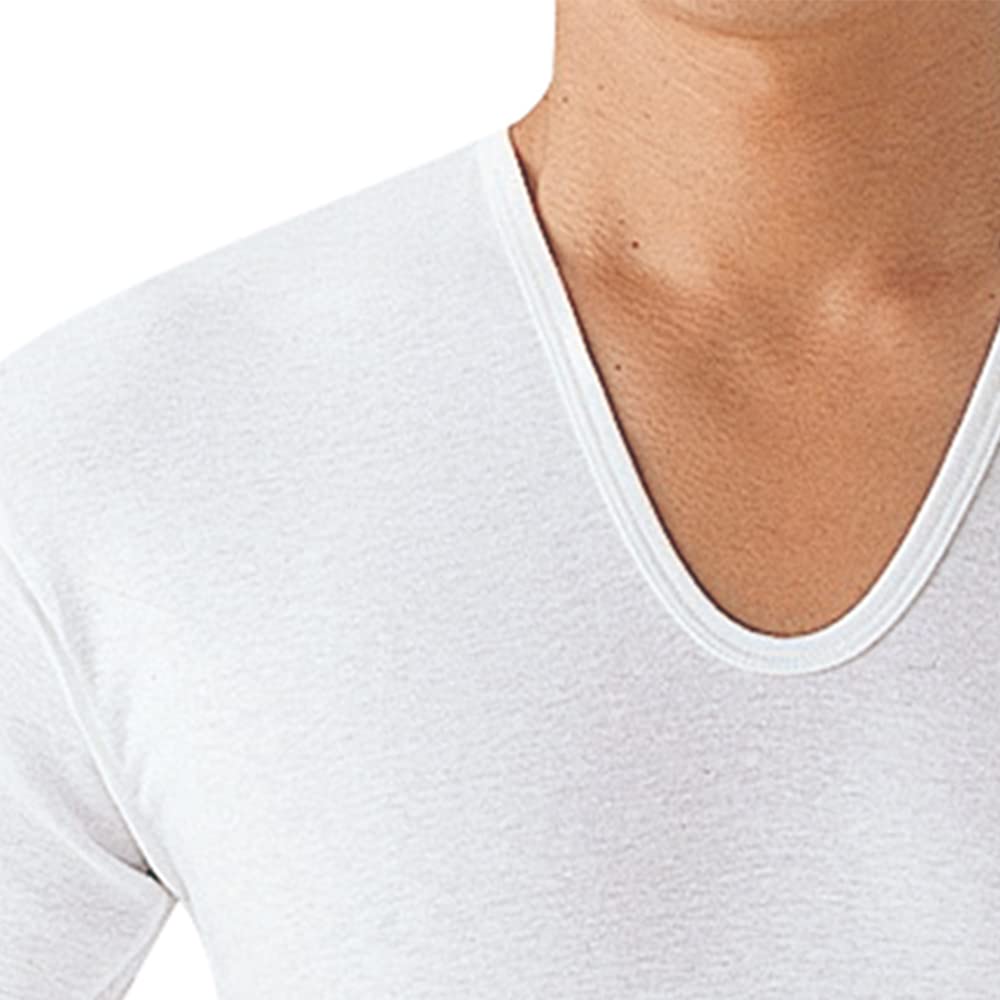 Gunze SV61162 Soft Antibacterial and Short Set of Size LL To Japan Size Men's Undershirts, 100% Cotton, Deodorizing, Sleeve, U-Neck, 2, White, (Japan