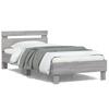 VidaXL Bed Frame with Headboard and LED Lights, Single Bed with Slatted Base, Adult Bed, Bedroom Furniture, Modern, 838713