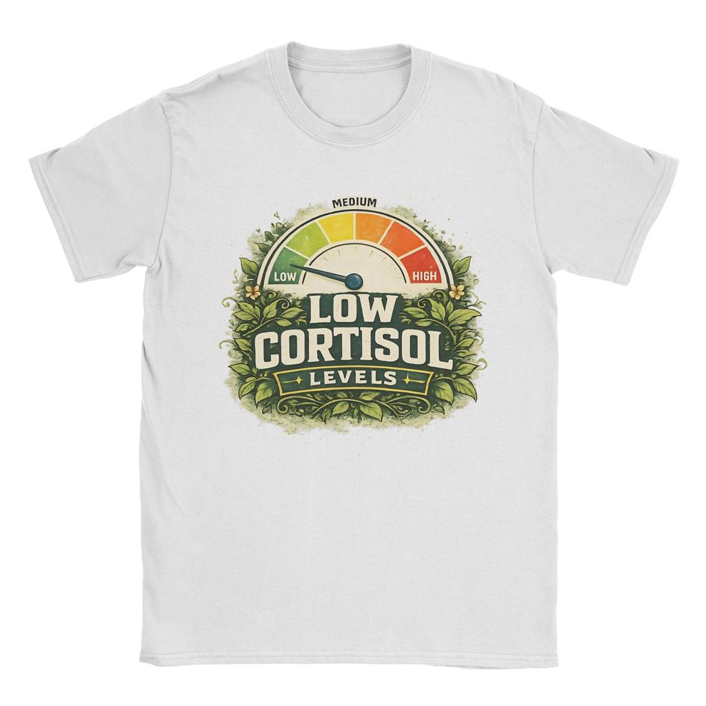 Unisex Unisex T-Shirt Lustiges Meme Niedrige Cortisolwerte Vintage Reine Baumwolle T-Shirts Kurzarm T-Shirts Rundhals Kleidung Party