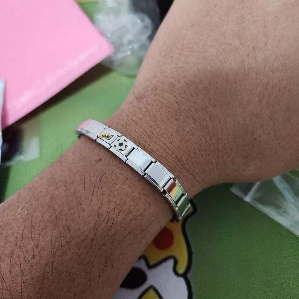 Jewelry Italian Starter Charm Bracelet Handmade Men Bangle Stainless Steel Bracelet  Summer