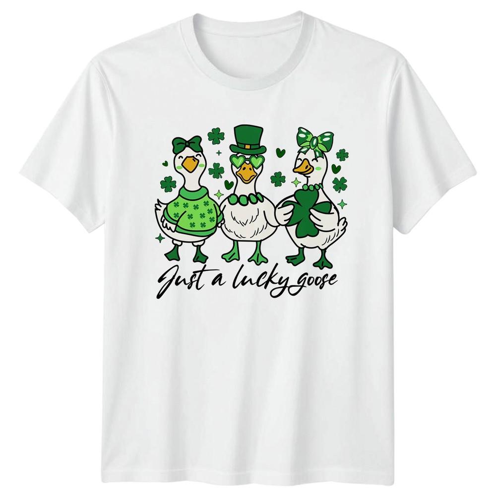 Just A Lucky Goose TShirt Animals St Patricks Day Gift For Him And Her S