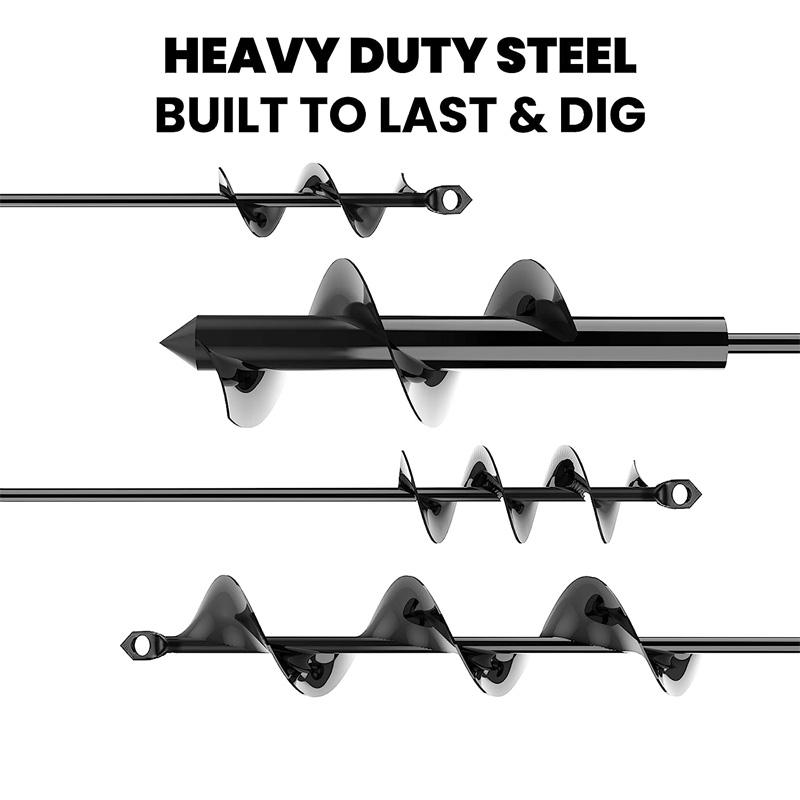 9 Sizes Garden Auger Drill Bit Tool Spiral Hole Digger Ground Drill Earth Drill for Seed Planting Gardening Fence Flower Planter