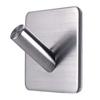 Stainless Steel Adhesive Hook No Drill Square Wall Sticky Hanger for Bathrooms Kitchen Closet