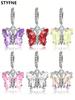 Charms Plata Gemstone Colored Butterfly Beads Charm Copper Plated Fit Charms Original Bracelet For Jewelry Making Diy Charm