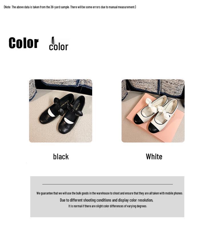 Cowhide 2025 Spring Bow Ballet Flats: Women's Genuine Leather Round Toe Mary Janes