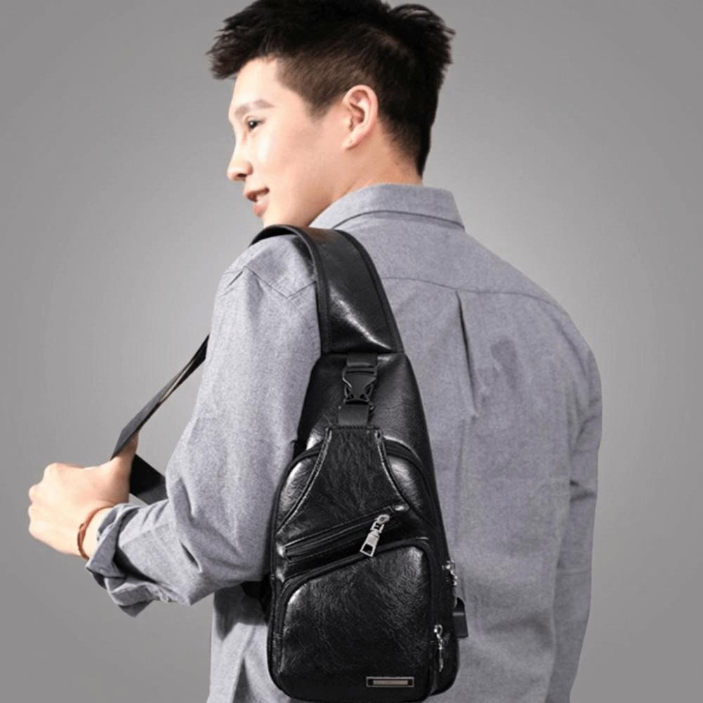 USB Charging Men Chest Bag Multifunctional Single Shoulder Bag Travel Use