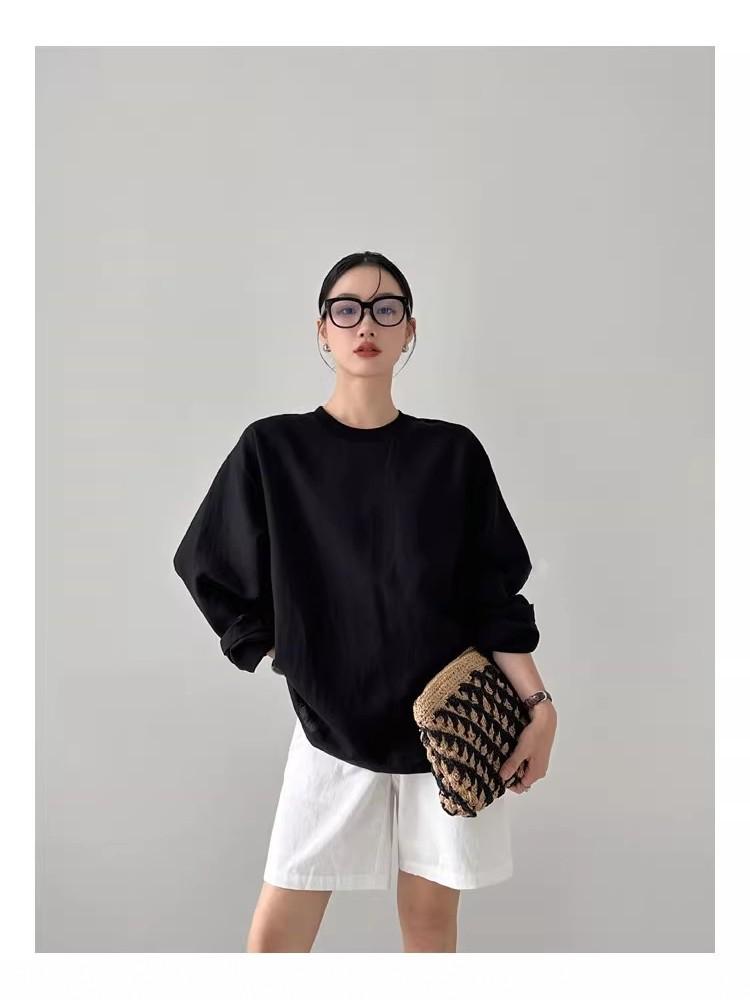 Haut décontracté à manches longues en chanvre blanc Tencel lin pour femme Rain Dew