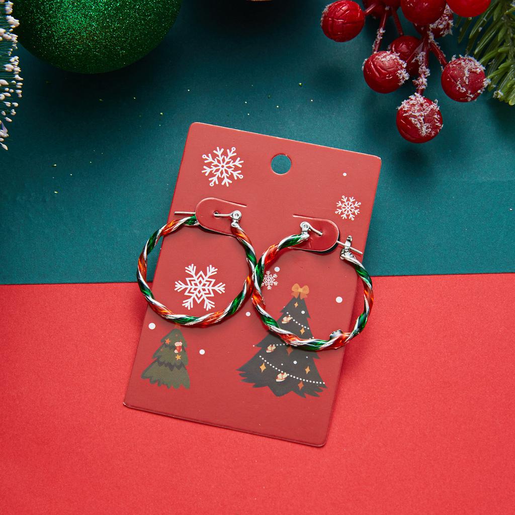 New Asymmetric Christmas Tree Candy Cane Stud Earrings For Women Crystal Zircon Star Bowknot Xmas Earring Holiday Party Jewelry