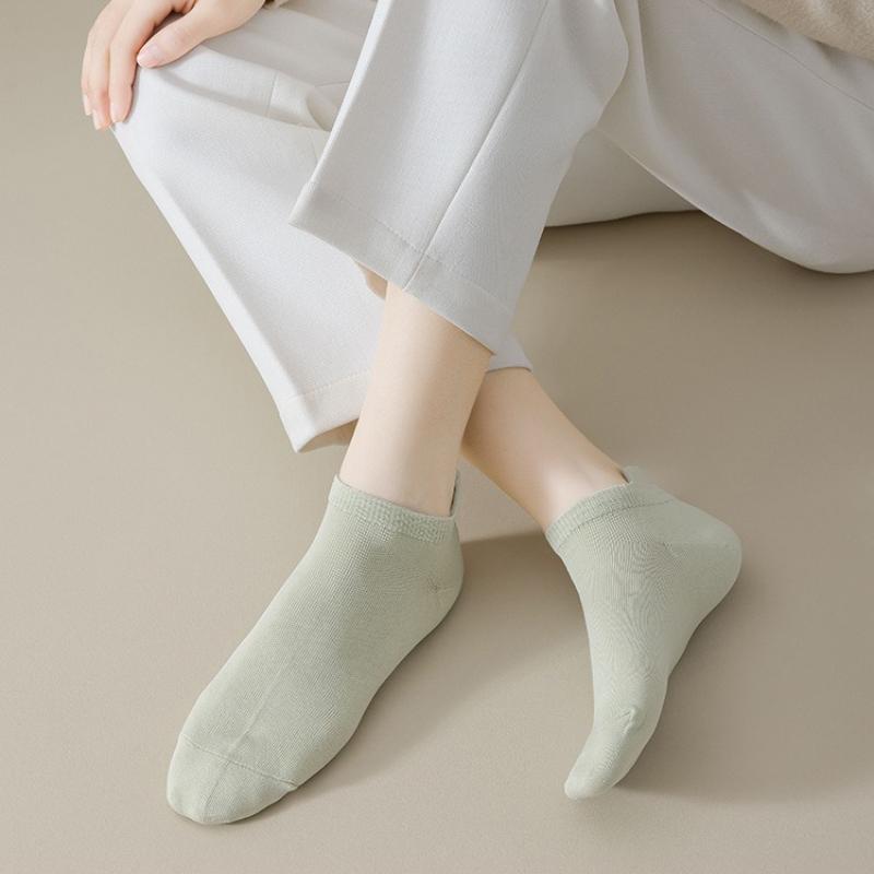 Women's Short Socks Summer Solid Color Boat Socks Ladies Sweat-absorbent Breathable Sports Socks