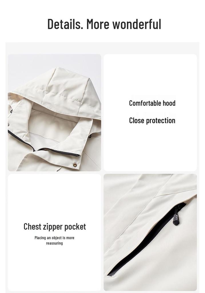 Single Layer Waterproof Windproof Jacket - New Couple Style, Versatile Hooded Coat for Outdoor Activities