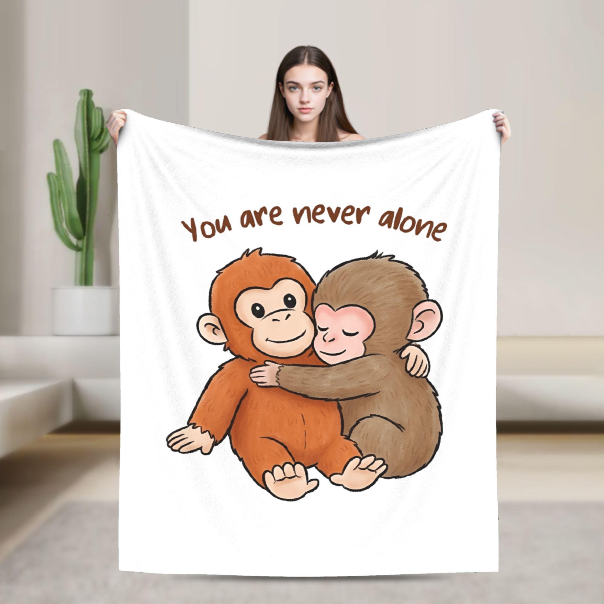 

Baby Monkey Punch Team Punch Soft Warm Blanket Students Plush Throw Blanket Funny Couch Chair Flannel Bedspread Sofa Bed Cover 75x90cm