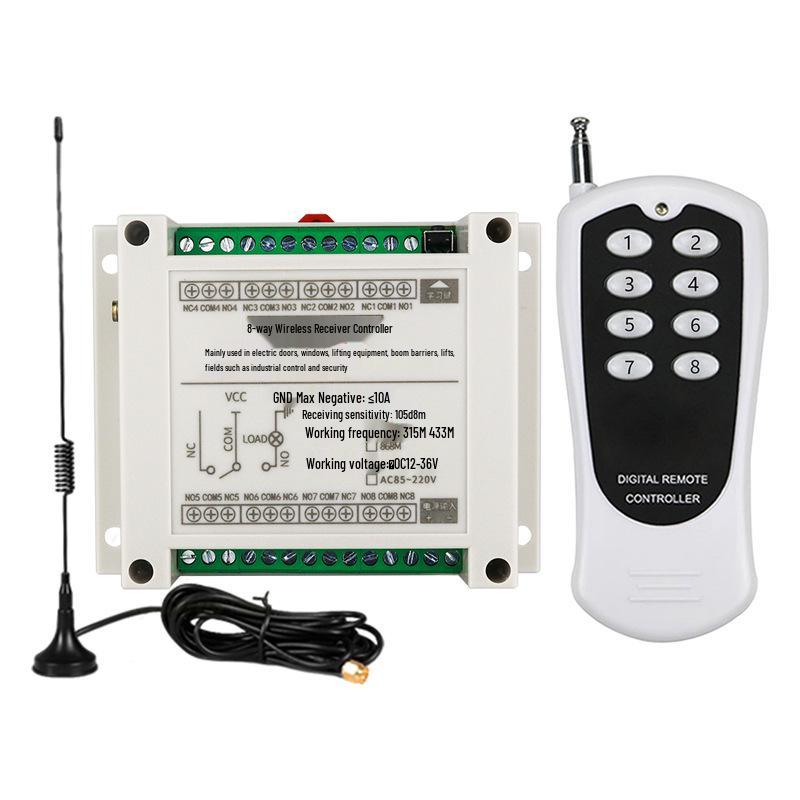 Aoke Electronics 12V 8-Way Remote Control Switch with Jog, Self-Lock, Interlock Modes