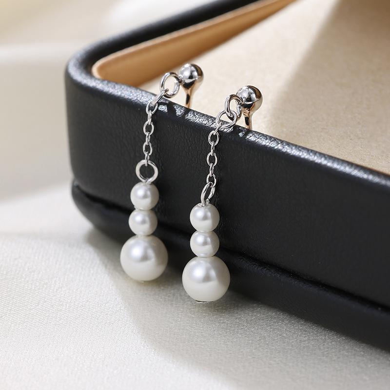 Real 925 Sterling Silver French Temperament Shell Pearl Tassel Earring for Women Wedding Party Fine S925 Jewelry