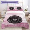Ensemble de couette à motif Inter Miami CF Housse de couette Taie d'oreiller Décoration de maison Cadeau d'anniversaire (1 * housse de couette + 2 * taie d'oreiller sans garnissage)
