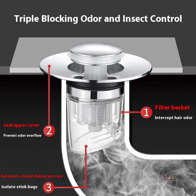 Washing Universal Basin Pop-up Drain Filter Wash Basin Hair Sink Strainer Kitchen Bathtub Stopper Shower Plug Bathroom Tool