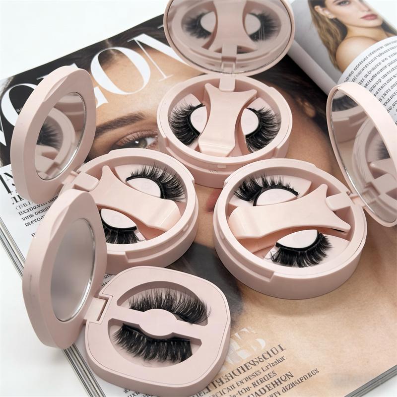 2026 Long Magnetic Lashes Faux Mink 3D Magnetic False Eyelash Applicator Set Black Cotton Band Cruelty-Free Reusable Packaging
