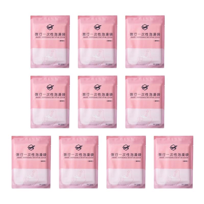 

10PCS Portable Bath Bucket Film Bag Thickened Plastic Bathtub Cover Bags Hygienic & Disposable120x260cm 1
