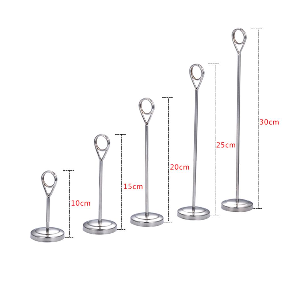 Hotel Stainless Steel Table Place Card Holder Number Stand 25cm
